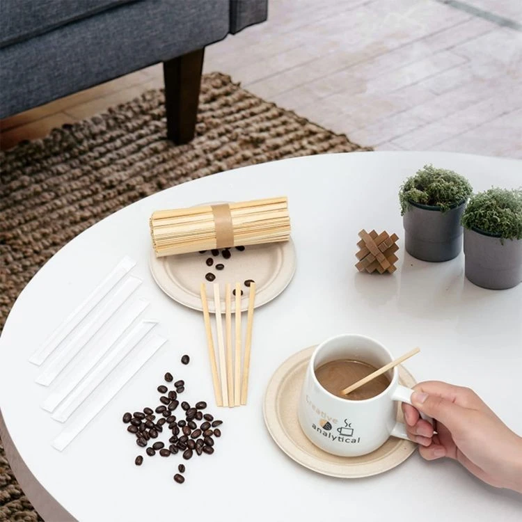 190mm Bamboo Stirrer Sticks Flat Head